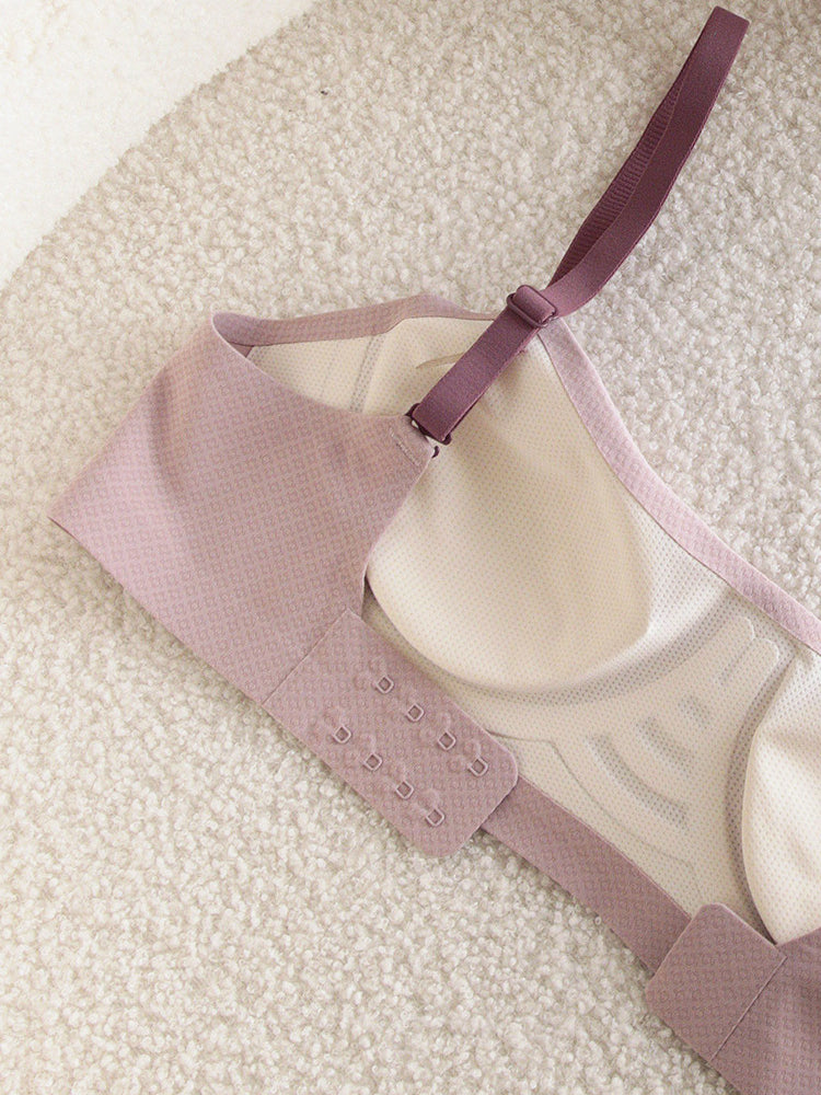 Seamless Thin Cup Gathering Anti-Sagging Wireless Soft Support Bra