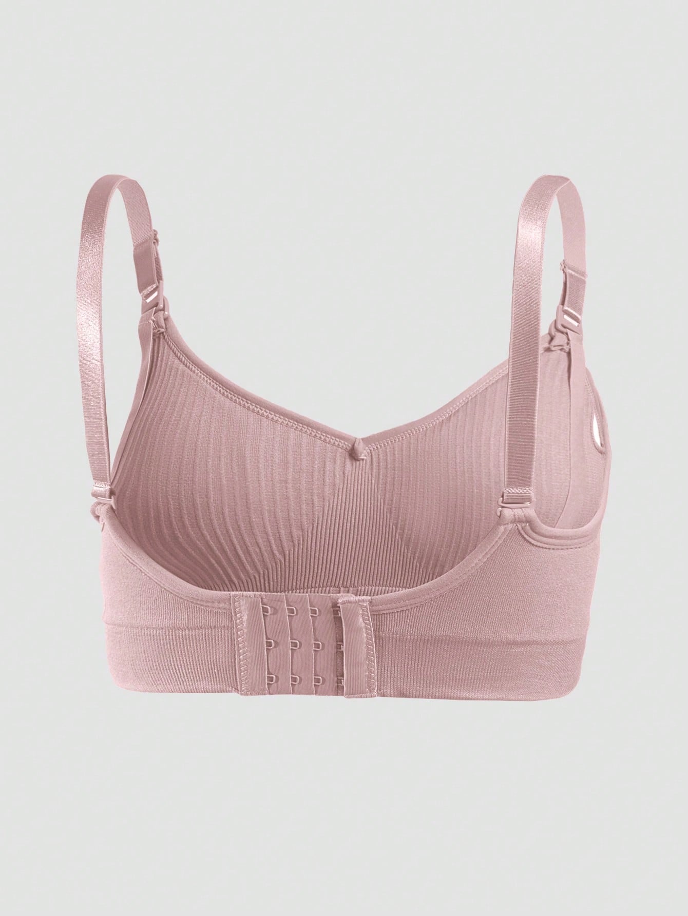 Maternity Nursing Nylon Non-Steel Ring Front Clasp Bra Pink
