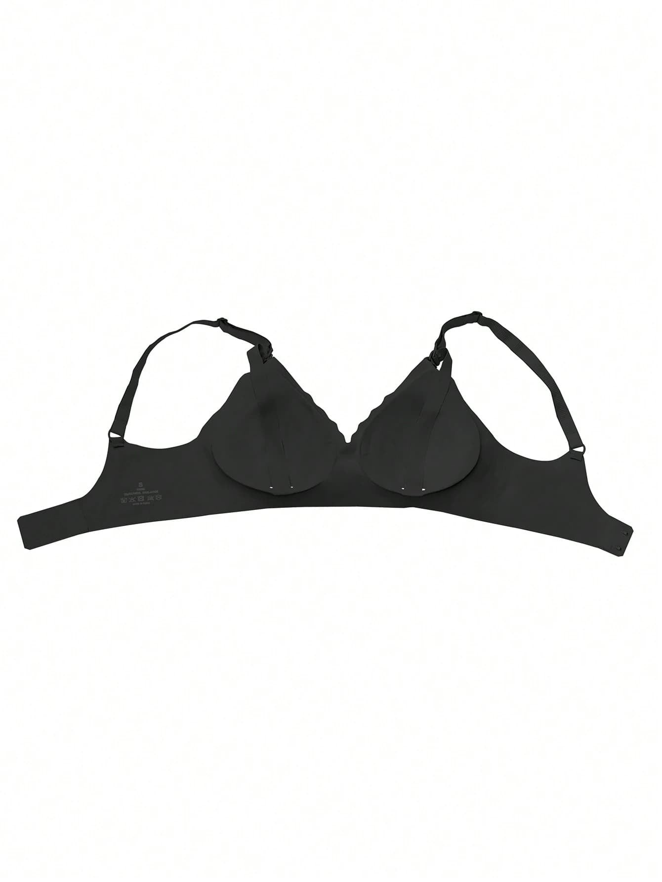 Soft Gel Seamless Wireless One-Piece Fixed Cup Nursing Bra Black
