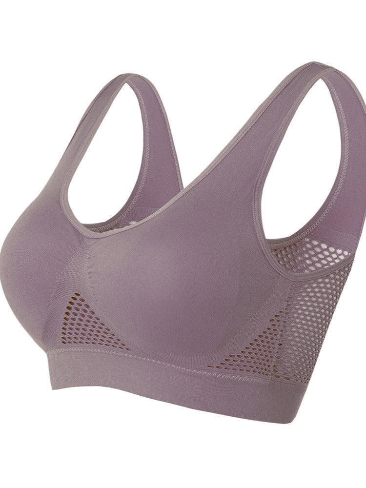 Ventilate Mesh Medium Support Plus Size Wireless Sports Bra
