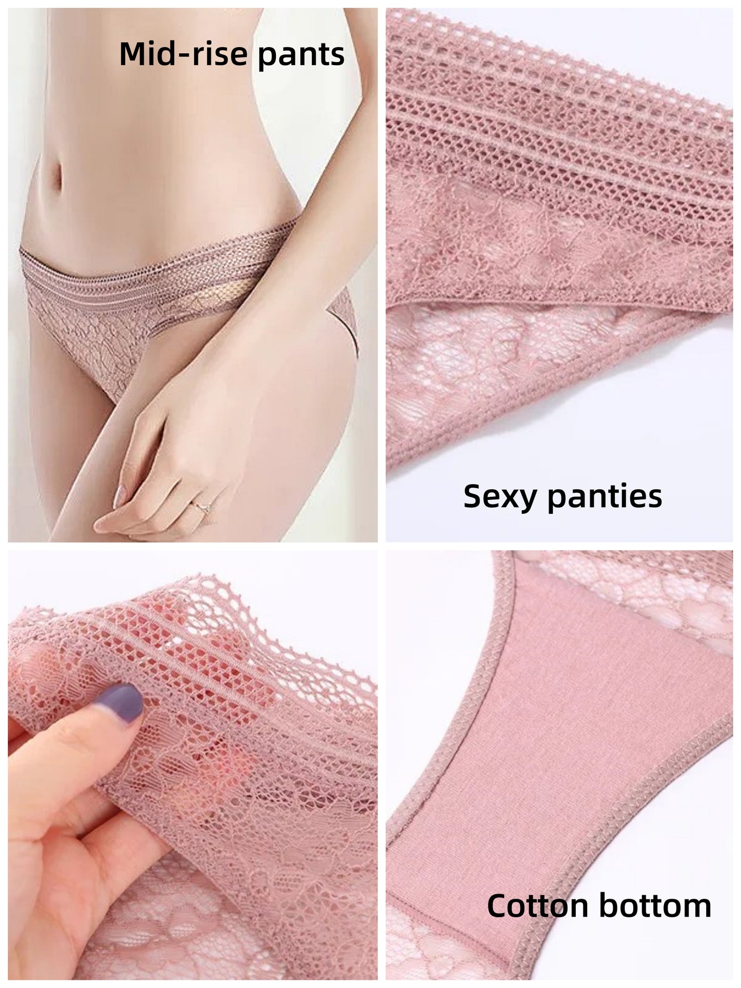 Semi-sheer Lace Scoop Bras, Comfort Wireless Everyday Bra Set Grey