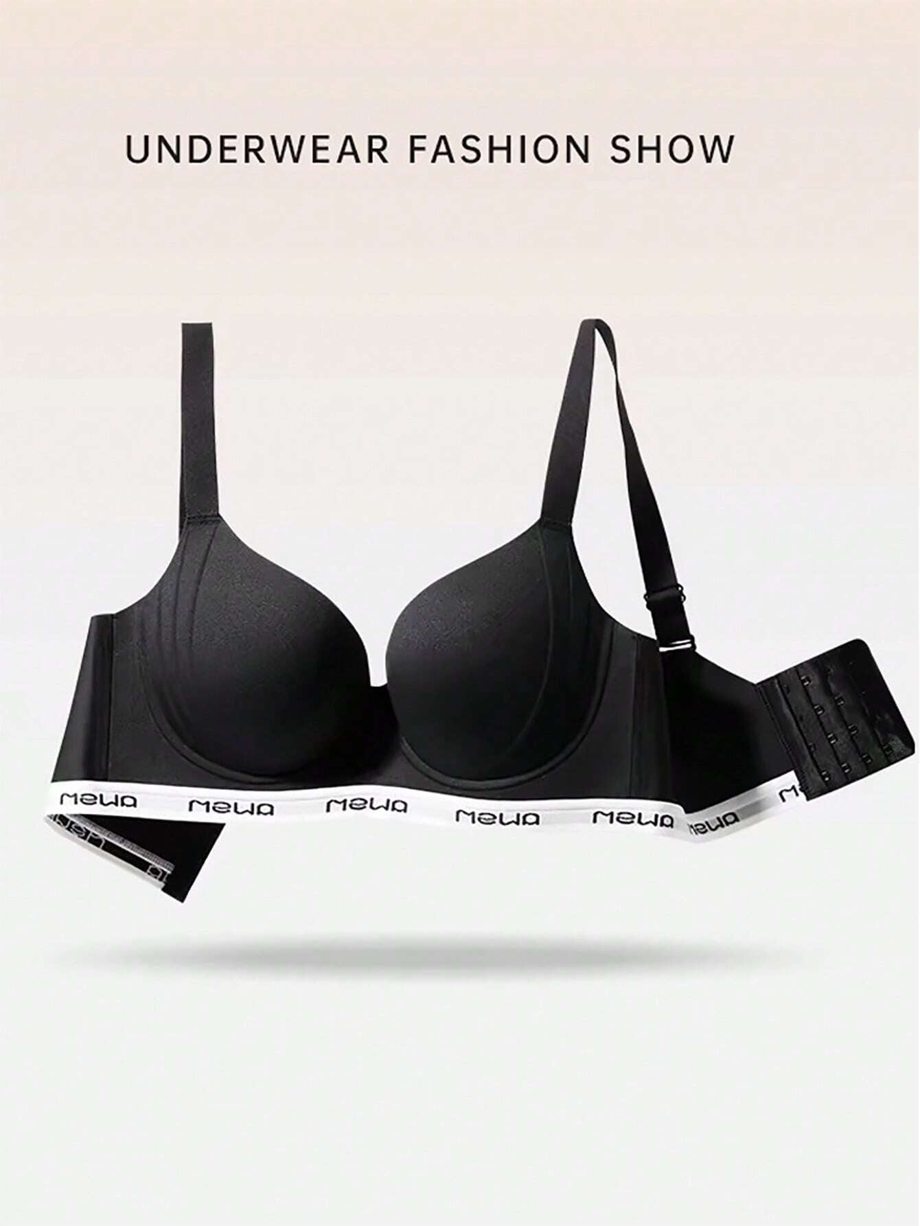 Seamless Push-Up Anti-Sagging Soft Support Wire-Free Bra Black