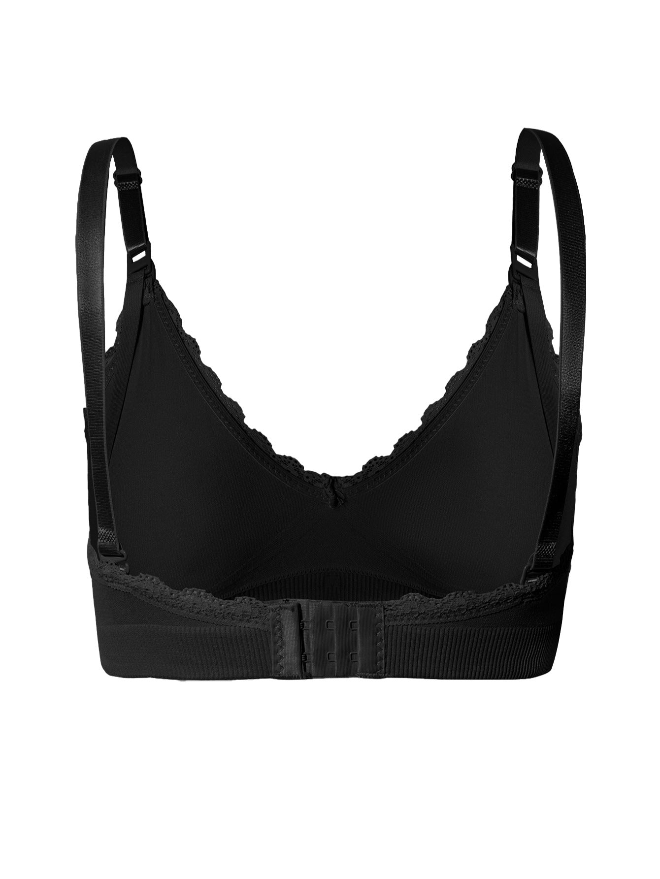 Seamless Non-Steel Ring Maternity Nursing Bra Black