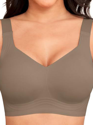 Sexy Seamless for Women Wireless Free Active V Neck Soft Full Coverage Comfort Bra
