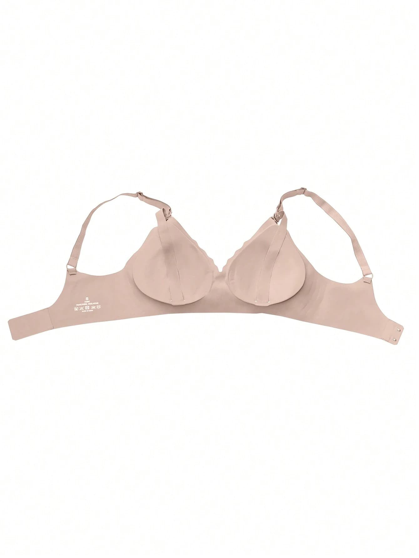 Soft Gel Seamless Wireless One-Piece Fixed Cup Nursing Bra Pink