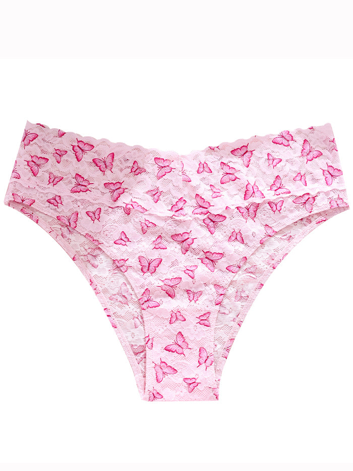 Personalized Butterfly Embroidery Lace Sheer Comfortable Cotton Breathable Low-Rise Underwear
