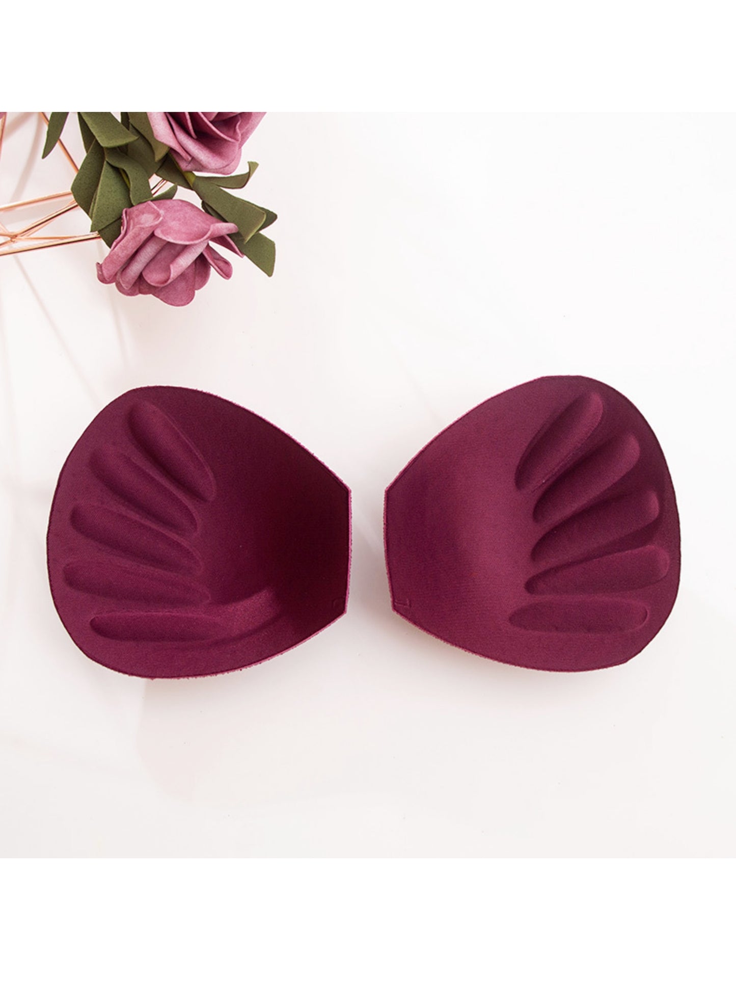 Women's Lace Front Closure Padded Everyday Short Bra,Plus Size VioletRed