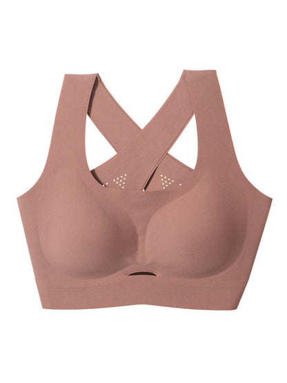 Vest-style Seamless Back Hollow Wireless Sports Bra