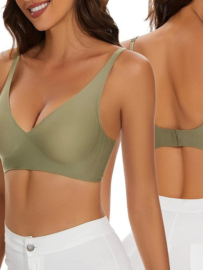 Basic French Push-up Wireless Bra Green