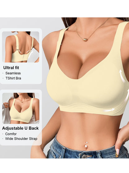 Comfortable Wireless Four-Row Hook Sports Bra