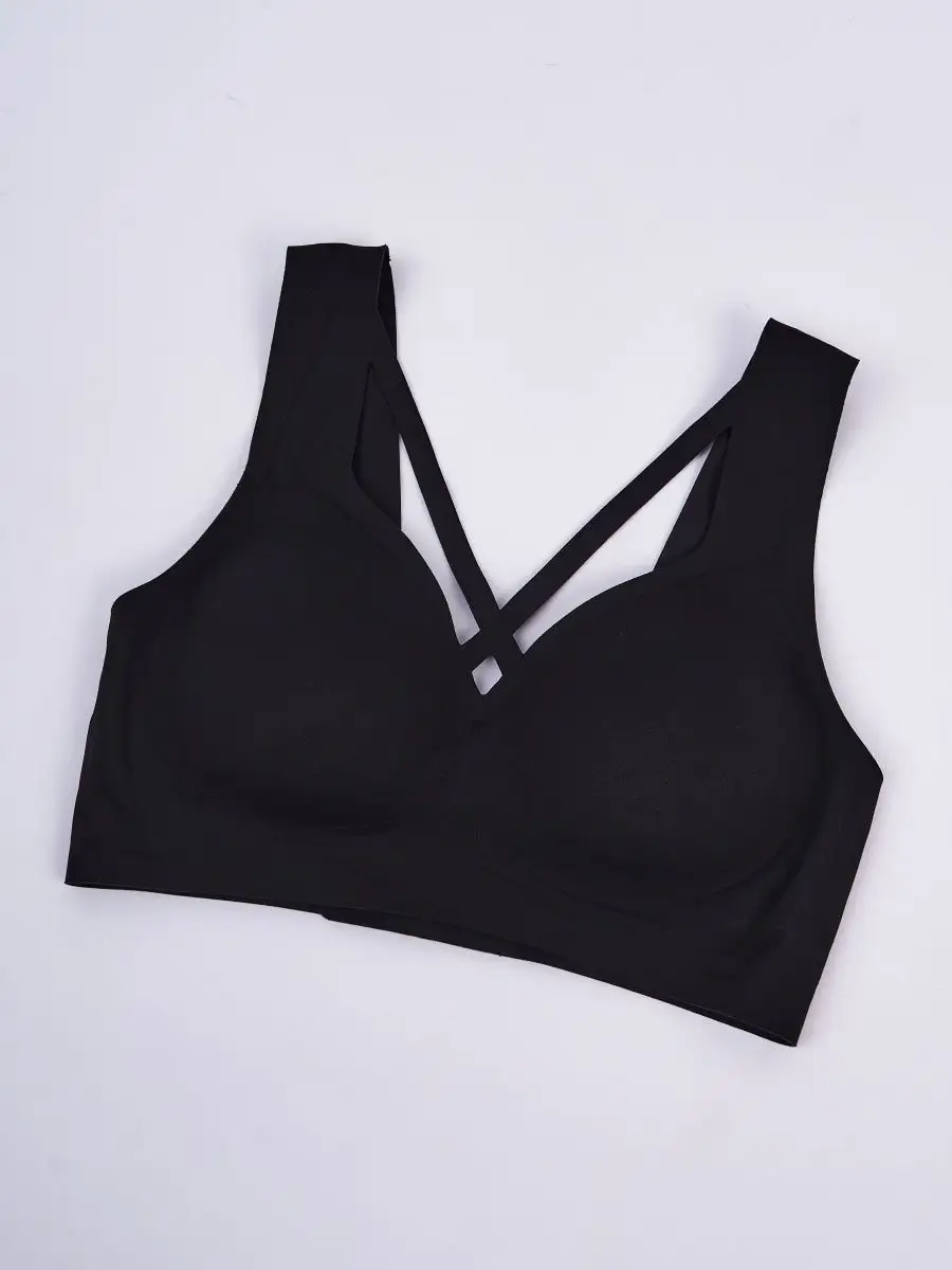 Nude Jelly Strip Support Breathable Comfort Seamless Bra Black