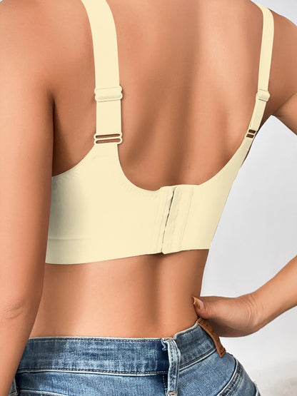 Comfortable Wireless Four-Row Hook Sports Bra