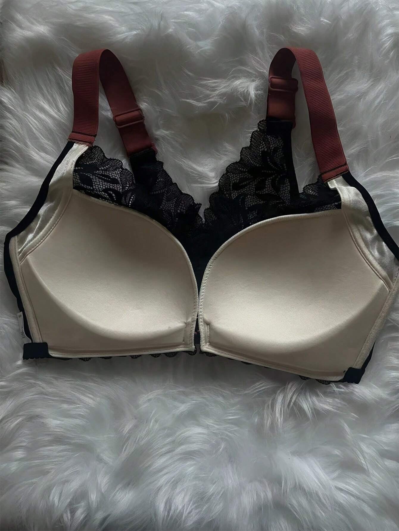 Sexy Lace Comfortable Breathable Front Closure Bra Black