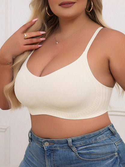 Large-Size Ice Silk U-Neck Wireless Push-Up and Anti-Sagging Bra