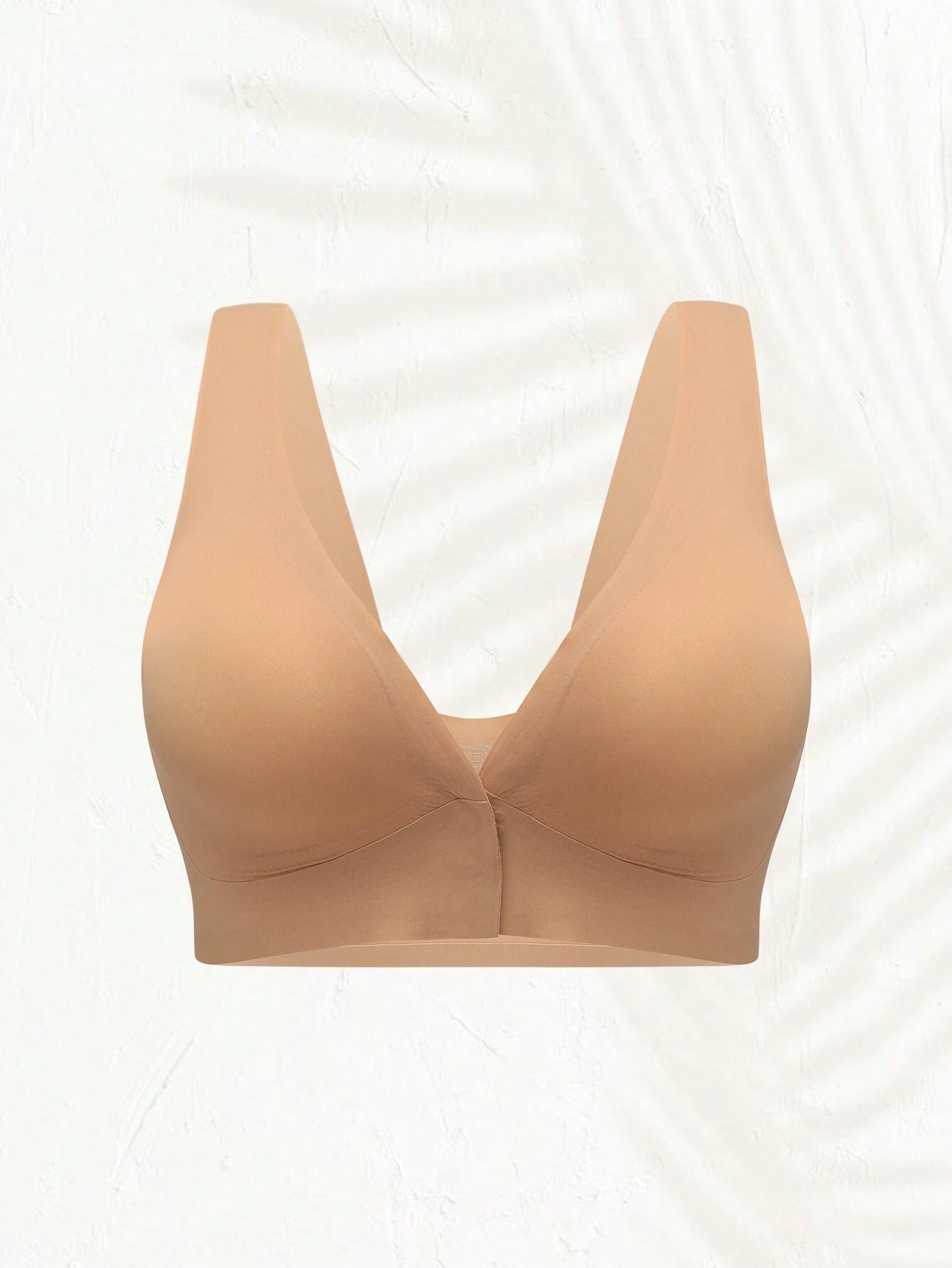 Deep V-Neck Front-Button Solid ColorBra, mit herausnehmbaren Pads Wireless Bra