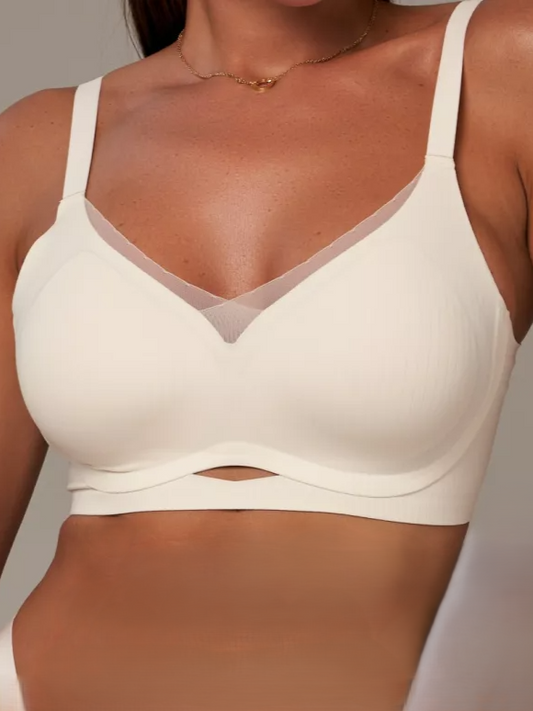 One-piece Seamless Push-up Breathable Mesh Wireless Bra