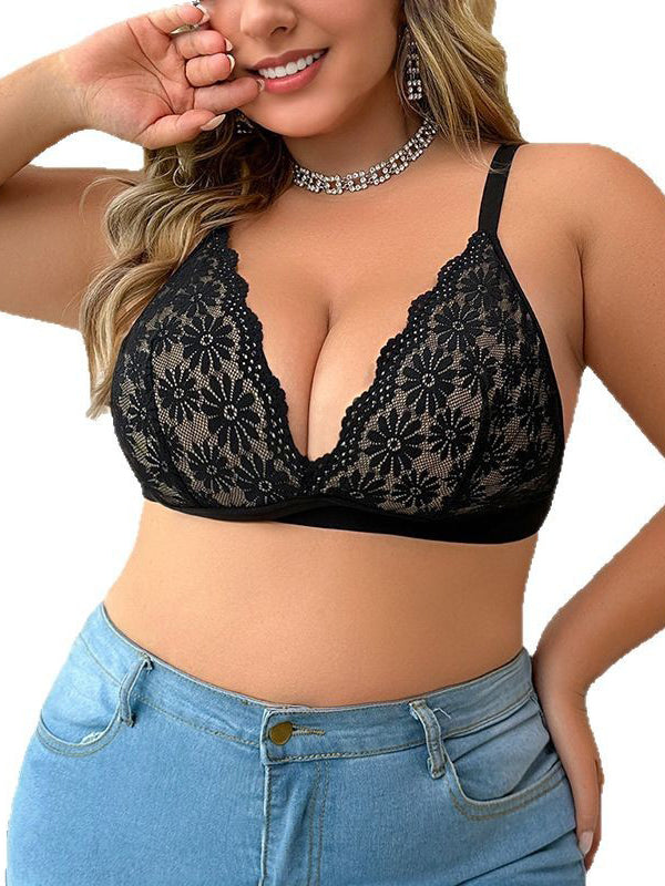 Comfort Fit Wireless Bra with Breathable French Lace