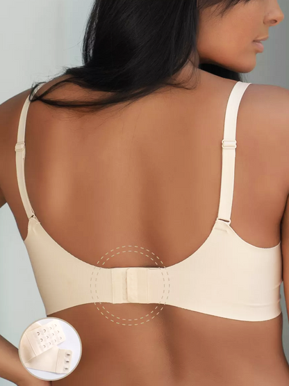 Deep V Mesh Seamless Push-up Without Steel Ring To Prevent Sagging Bra Ivory