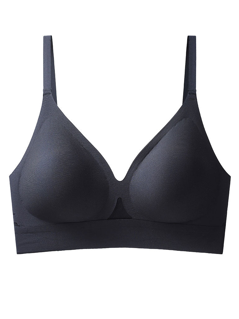 Solid Color Seamless Anti-Sagging Outward Expansion Wireless Push-Up Hollow Bra