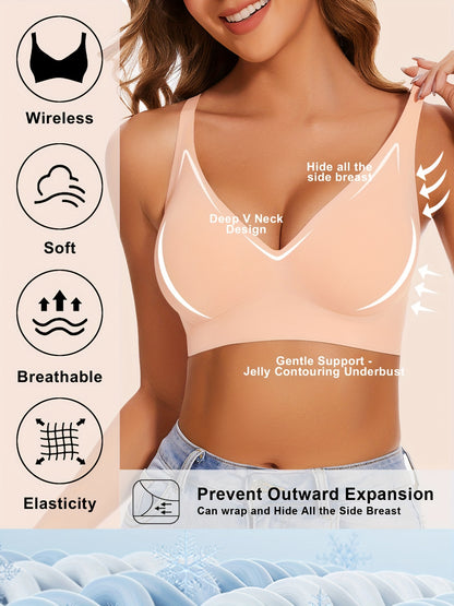 Basic French Push-up Wireless Bra Nude