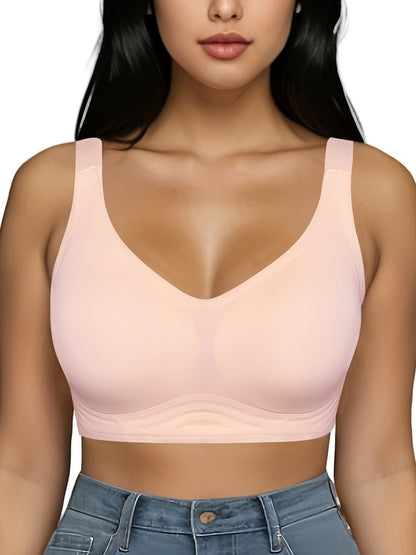 Comfortable Wireless Four-Row Hook Sports Bra