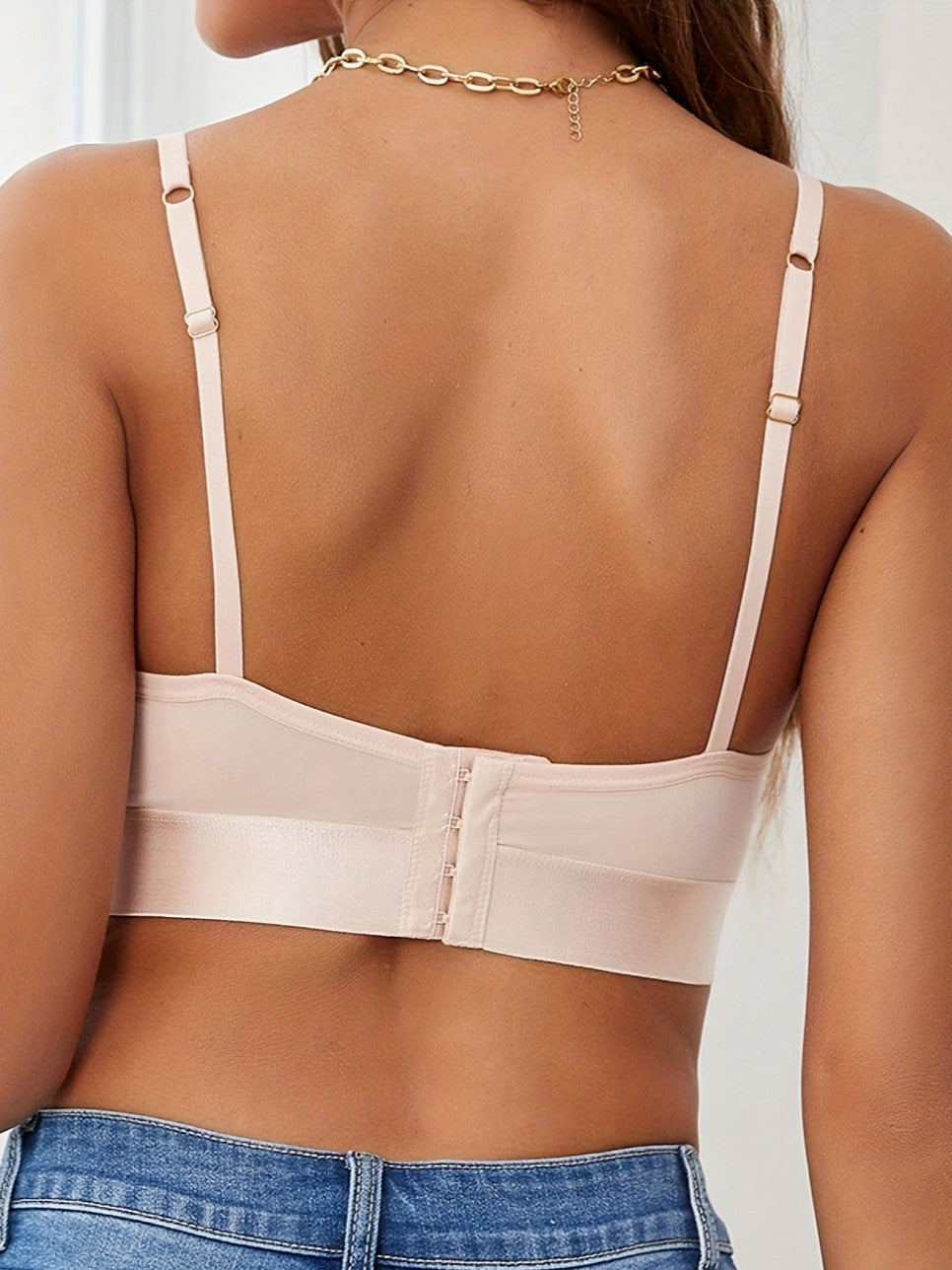 Simple Solid Push Up Bra, Comfy & Breathable Everyday Bra Ivory