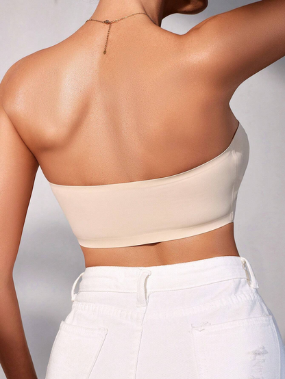 Ladies' Front Closure Wireless Strapless Seamless Bra Ivory