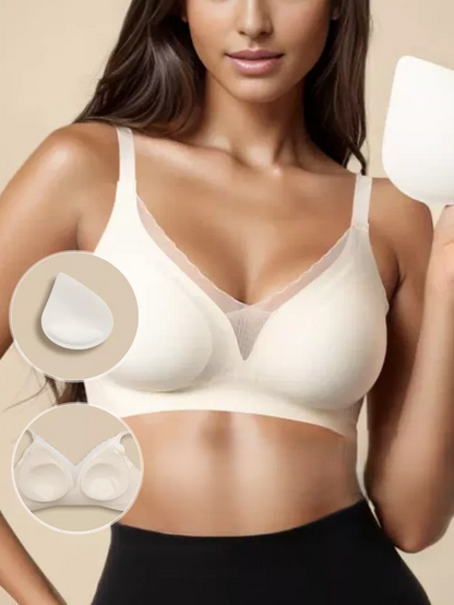 Deep V Mesh Seamless Push-up Without Steel Ring To Prevent Sagging Bra