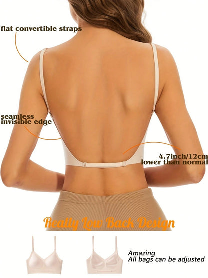 Summer Big U Backless Multi Wear Gathering Bra Ivory