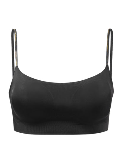 Adjustable Seamless Sports Bra With Ersonalized Diamond Shoulder Straps, Sexy & Beautiful Back Wireless