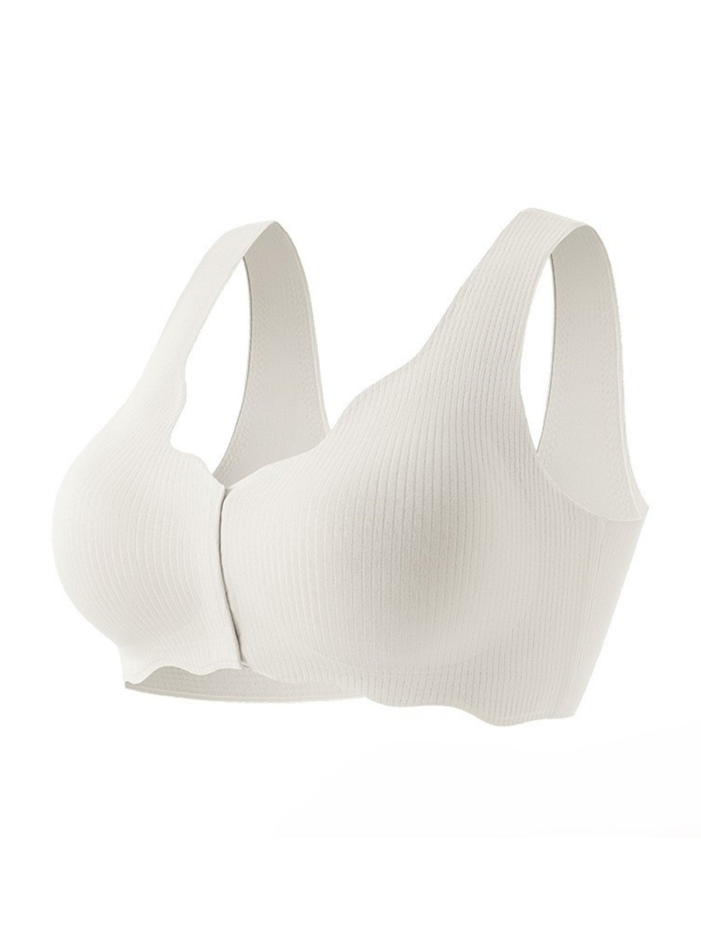 Front Closure Comfort Push-Up Seamless Bra White