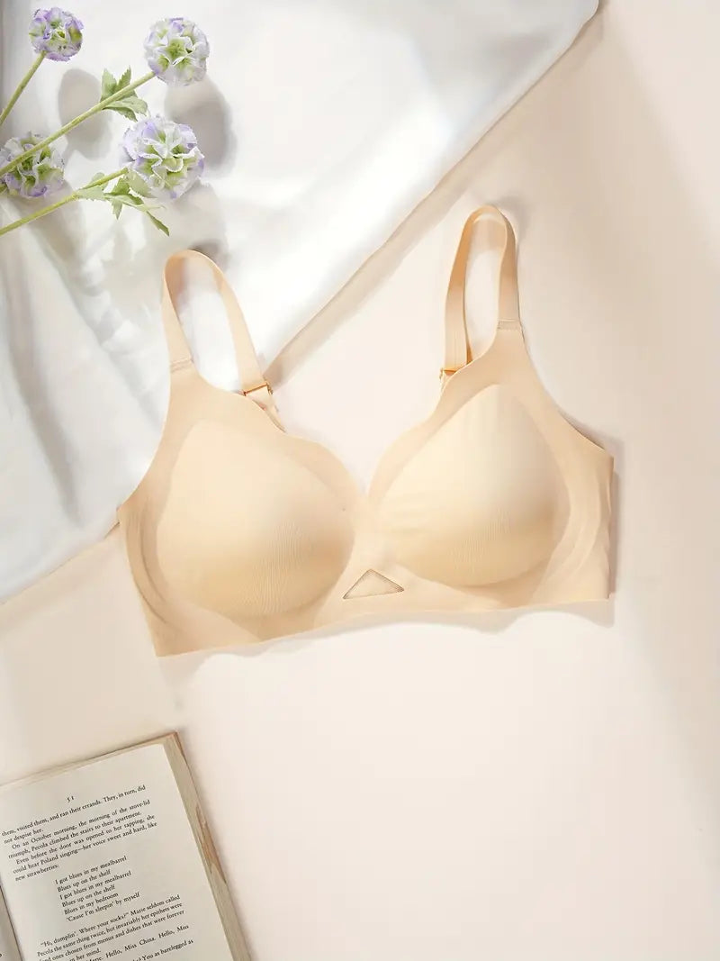 Plus Size Front Closure Lace Butterfly Wireless Bra