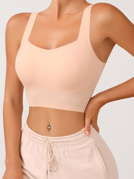 Letter Tape Cut Out Comfy & Breathable Sporty Bra