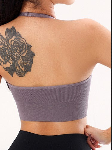 Sexy Deep V Low Back Hanging Neck Yoga Bra