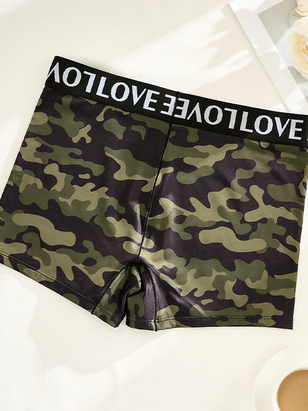 Personalised Printed Seamless Ice Silk Nude High Waisted Plus Size Boxer Briefs