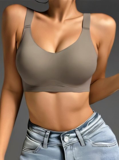 Soft Support Lift and Comfort Wireless Seamless Bra Gray