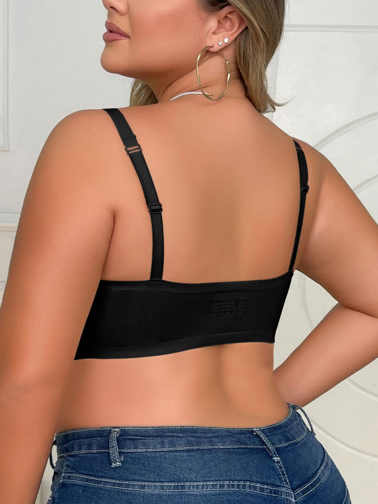 Plus Size Women's Seamless Bra Without Underwire Black