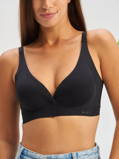 Front Closure Adjustable Seamless Push-up Bra Black