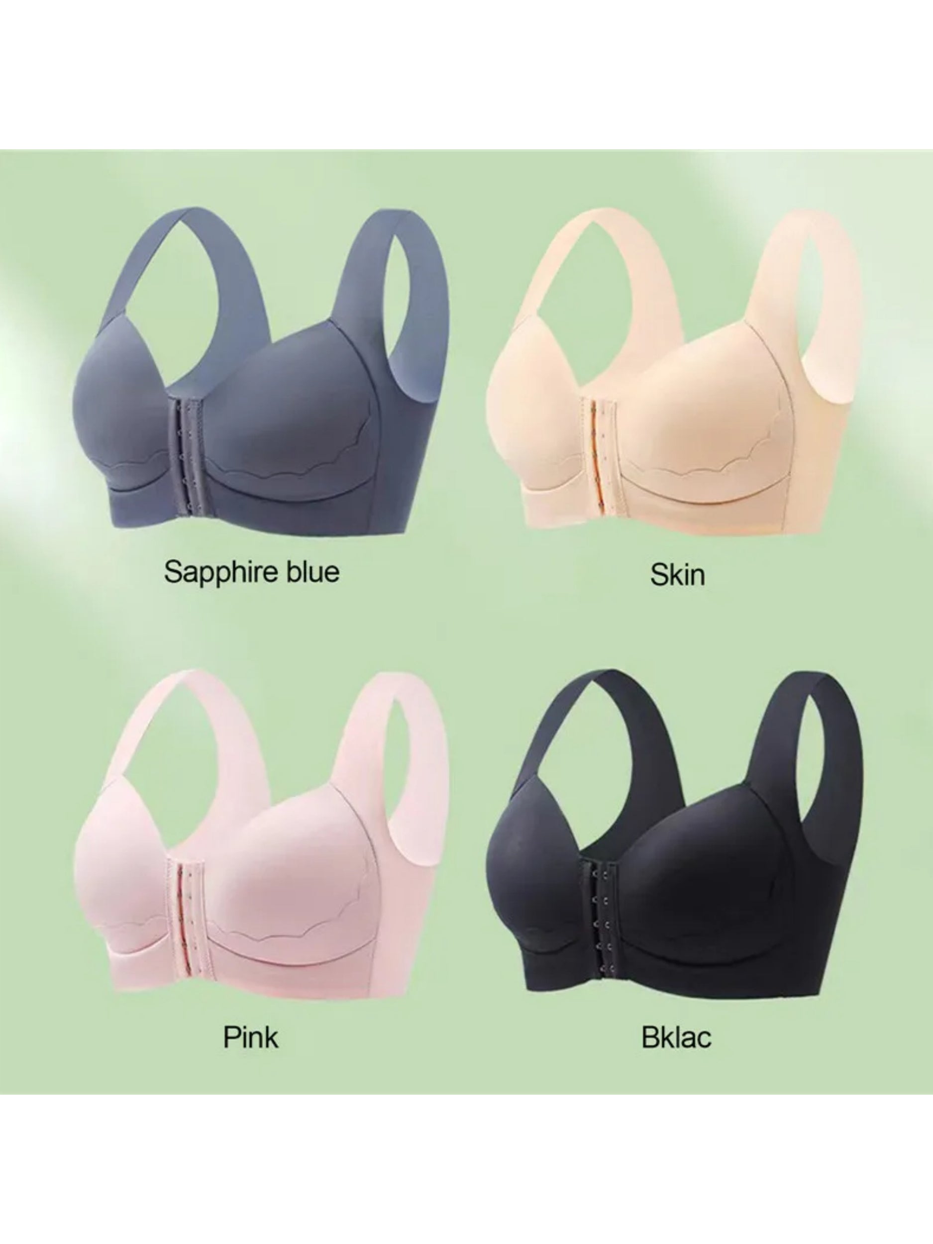 Front Closure Sports Wireless Seamless Push Up Bra, With Full Coverage