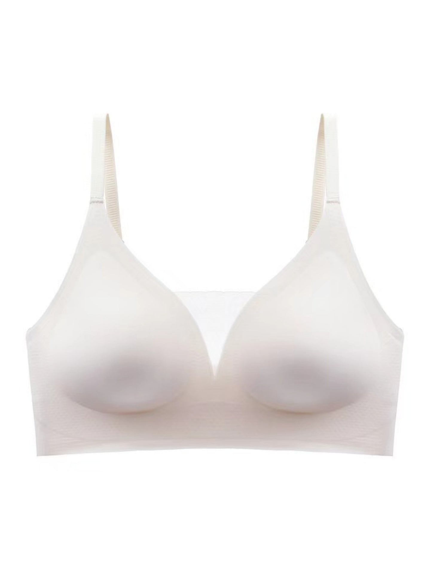 V-neck Push-up Comfortable Seamless Wireless Bra White