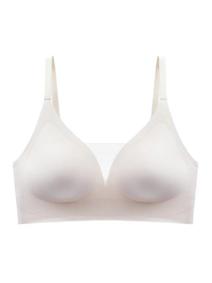 V-neck Push-up Comfortable Seamless Wireless Bra White