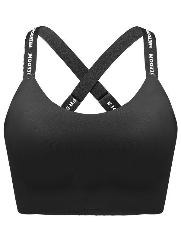 Cross-Back Strap Seamless Lifting Comfortable Sports Wireless Bra