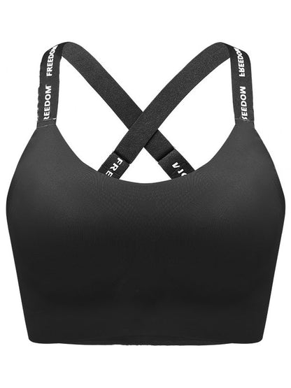 Cross-Back Strap Seamless Lifting Comfortable Sports Wireless Bra