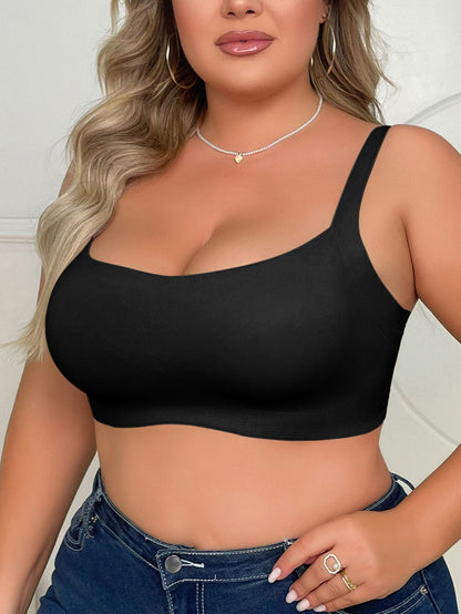 Plus Size Women's Seamless Bra Without Underwire Black