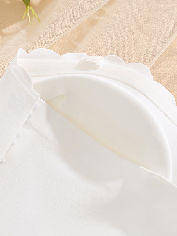 Seamless Wireless Bandeau with Removable Clear Straps and Wavy Trim — Breathable & Invisible Underwear