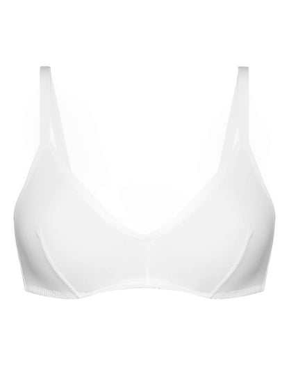 Thin Solid Color Daily Comfortable Seamless Bra White