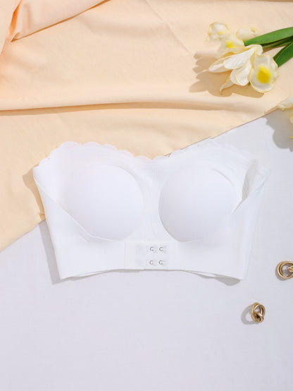 Wire-free Comfort Pleated Bandeau Bra White
