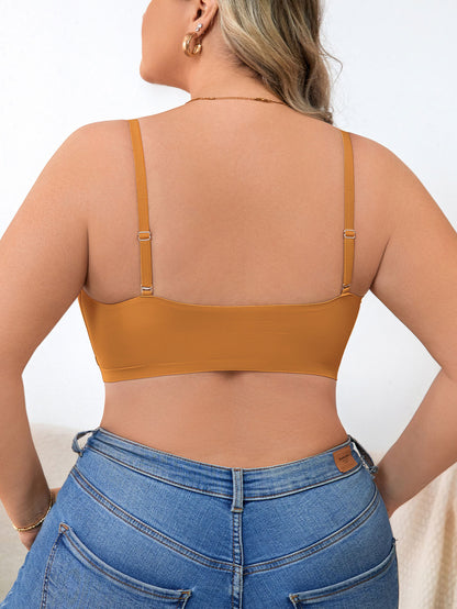 Plus Size Simple Seamless Hollow Out Wireless Bra Peru