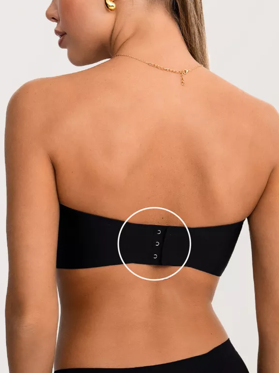 Strapless Wireless Push-up Tube Top Invisible Bra Black