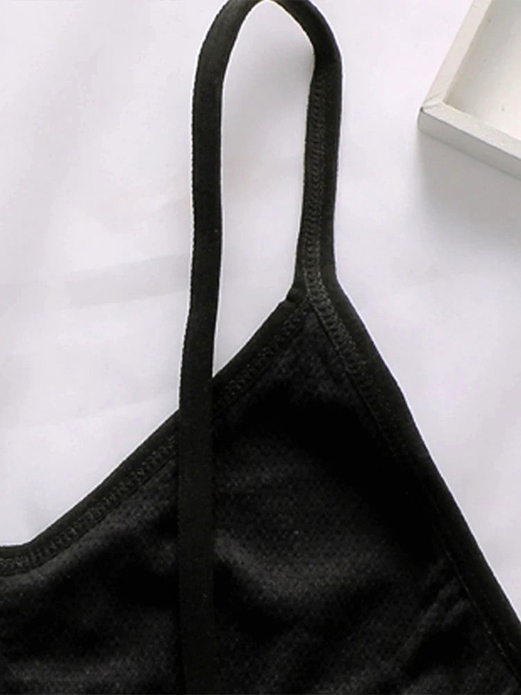 Simple Solid Wireless Bra, Comfy & Breathable Intimates Bra Black